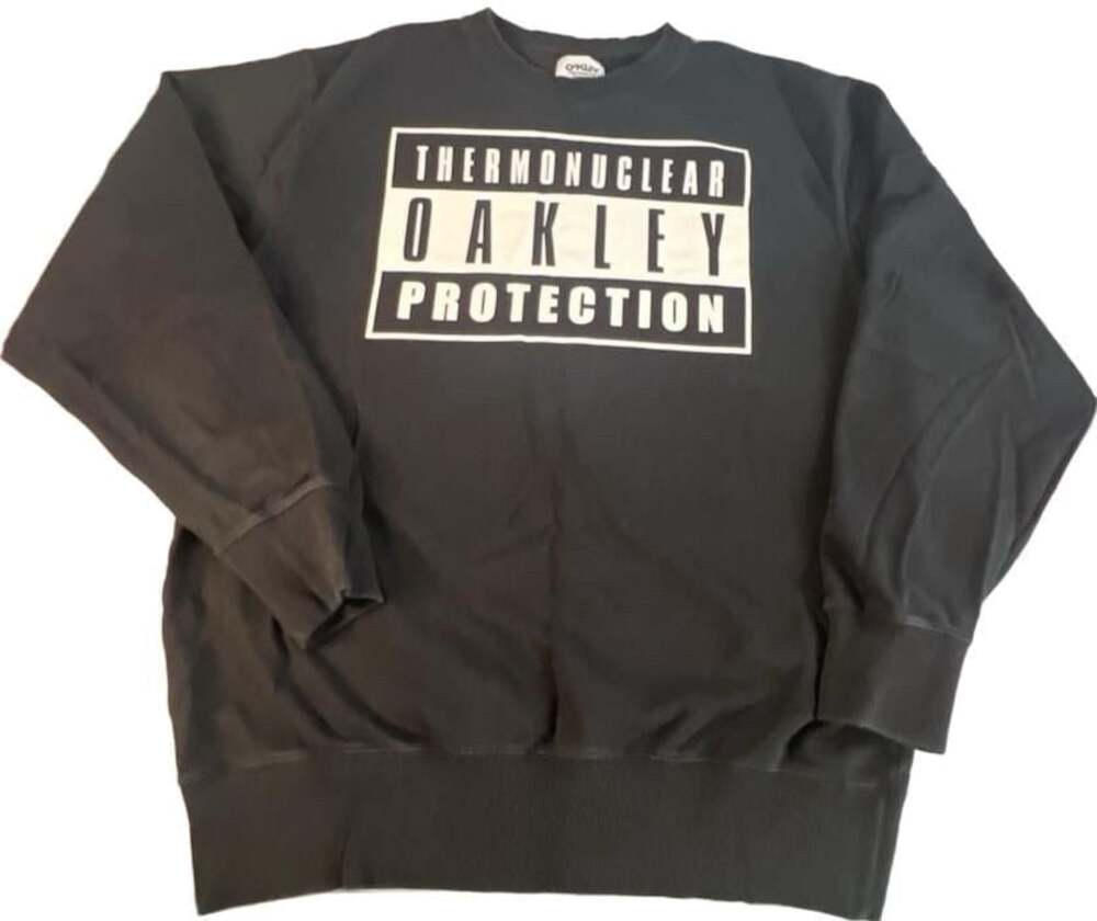 Oakley Thermonuclear Protection Black Crewneck Sweatshirt Size 2XL